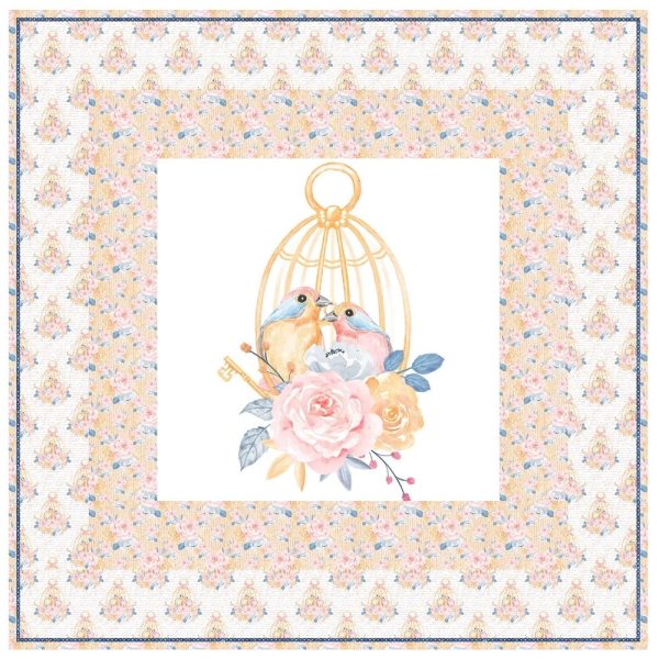Cute Birds and Flowers Caged Wall Hanging 42  x 42  Fashion