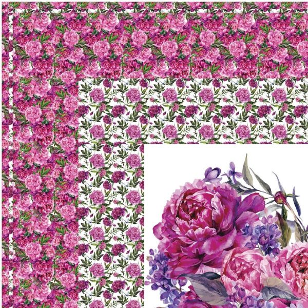 Peonies & Lilac Heart Wall Hanging Lap Quilt Kit - 42  x 42  For Sale - Image 3