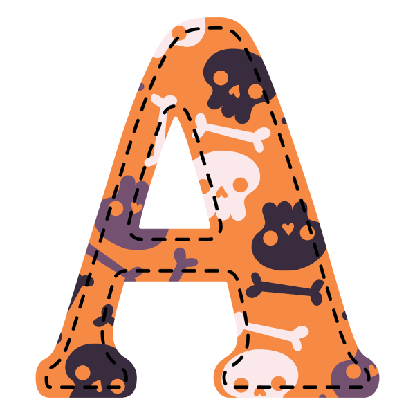 Spooky Letter   A   Fabric Panel For Sale