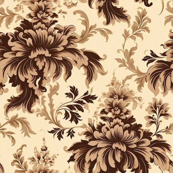 Vintage Beige Damask Pattern #3 Fabric For Cheap