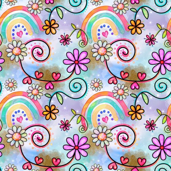 Watercolor Floral Collage #12 Fabric Fashion