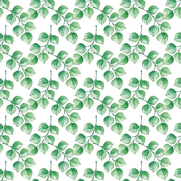 Watercolor Foliage Variation #4 Fabric - White Online Sale