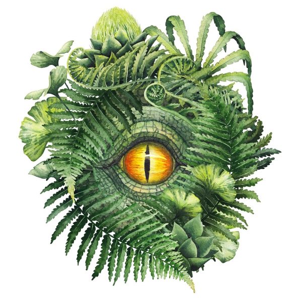 Watercolor Dinosaur Eye Style #2 Fabric Panel For Cheap