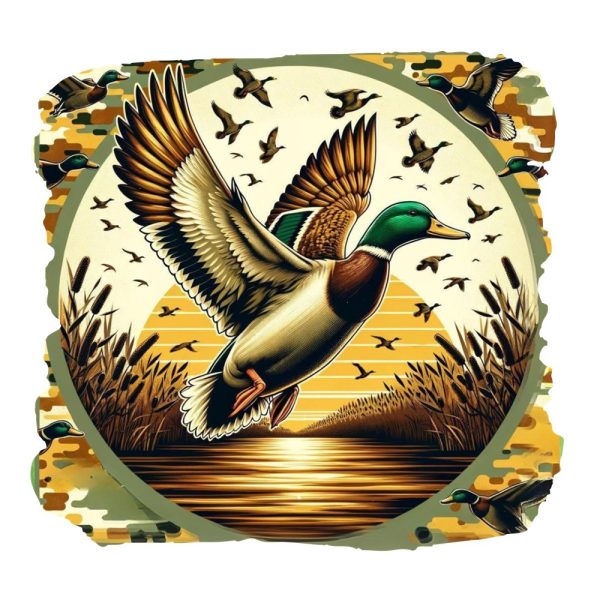 Watercolor Mallard Duck Fabric Panel Online