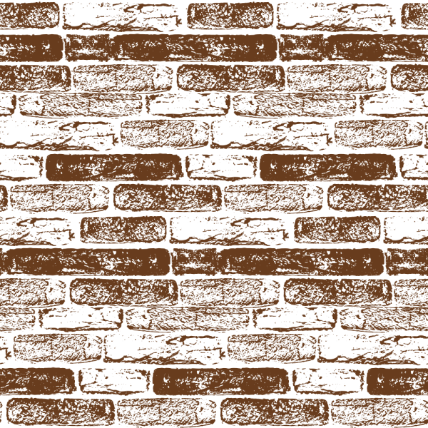 Hand Drawn Brick Wall Fabric - Chocolate Cheap