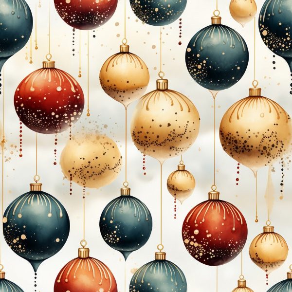 Christmas Bulbs Pattern #15 Fabric Fashion
