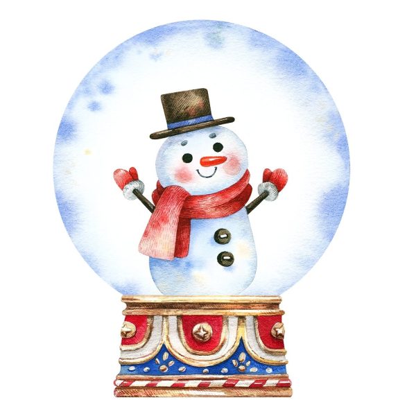 Snowman in Snowglobe Fabric Panel Supply