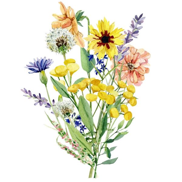 Wild Flower Bouquet #1 Fabric Panel Online Hot Sale