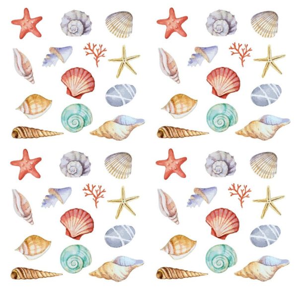 Watercolor Sea Shells Fabric Online Sale