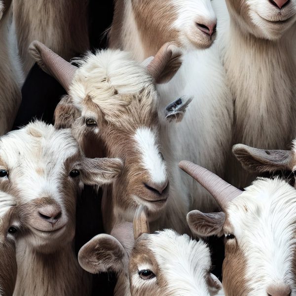 Realistic Packed Goats Pattern #3 Fabric For Cheap