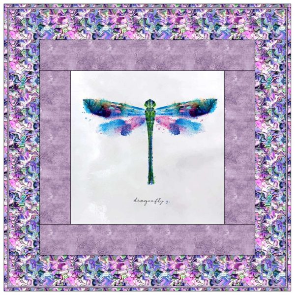 Watercolor Dragonfly Violet Wall Hanging 42  x 42  Hot on Sale - Image 3