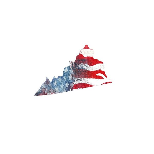 Watercolor Textured Flag Fabric Panel - Virginia For Cheap