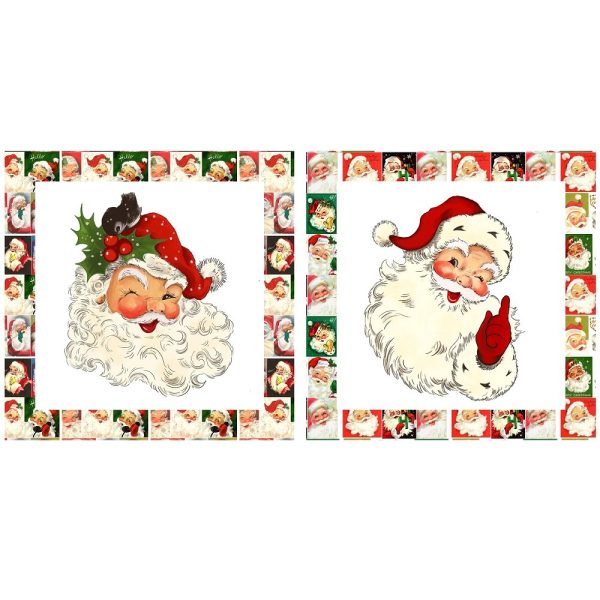 Vintage Santa Claus Fabric Pillow Panels Hot on Sale
