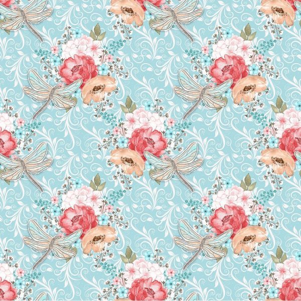 Sweet Dragonfly Main Fabric - Blue Hot on Sale
