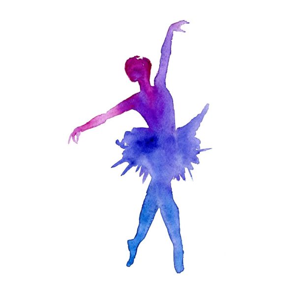 Watercolor Ballerina Fabric Panel - Multi Fashion