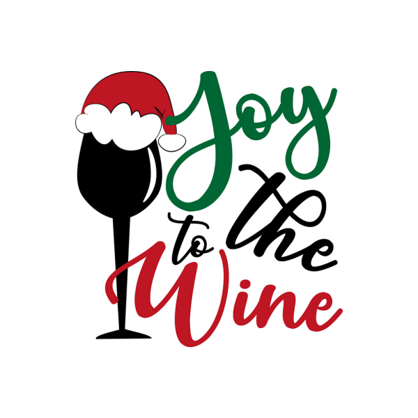 Joy To The Wine Fabric Panel - White Fashion